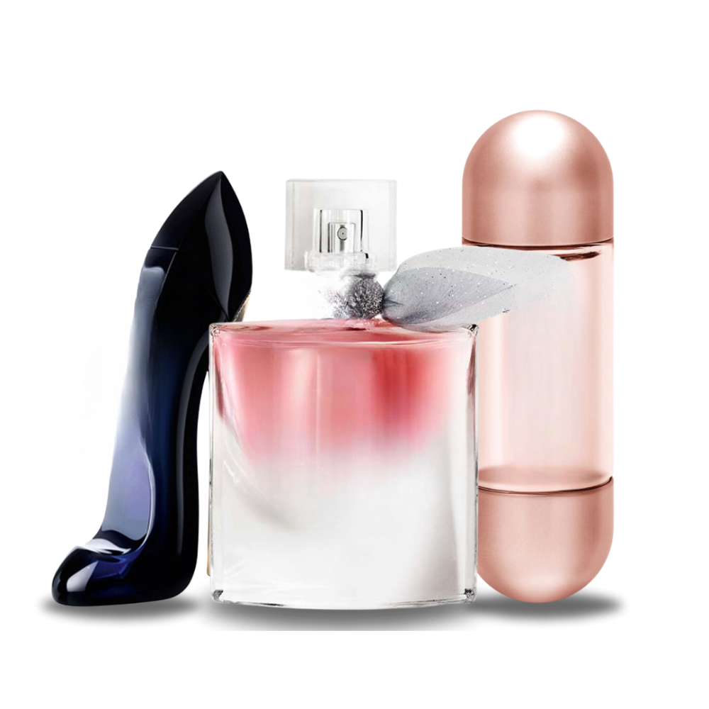 Bundle of 3 Fragrances Carolina Herrera GOOD GIRL, Lancôme LA VIE EST BELLE e Carolina Herrera 212 VIP ROSÉ 100m