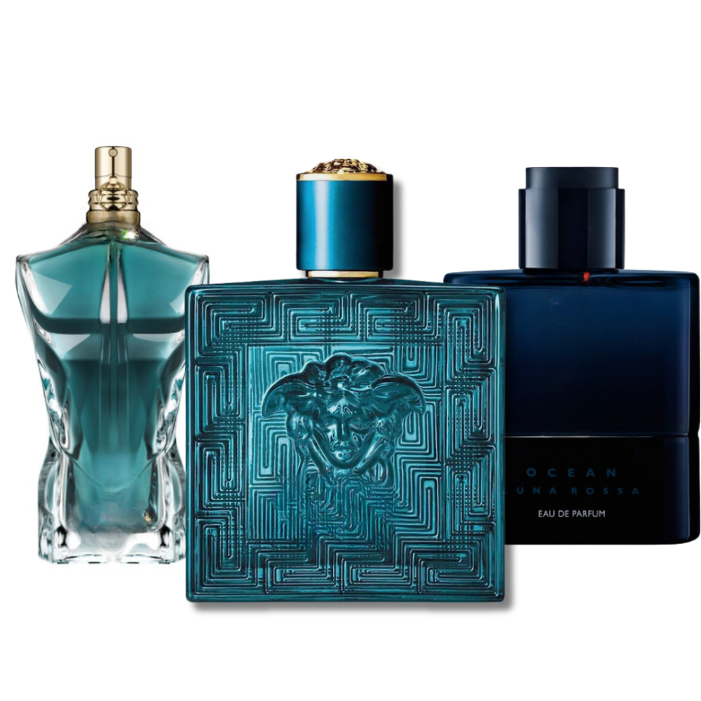 Bundle of 3 Fragrances Prada Luna Rossa, Versace Eros, Le Beau (Eau de Parfum)